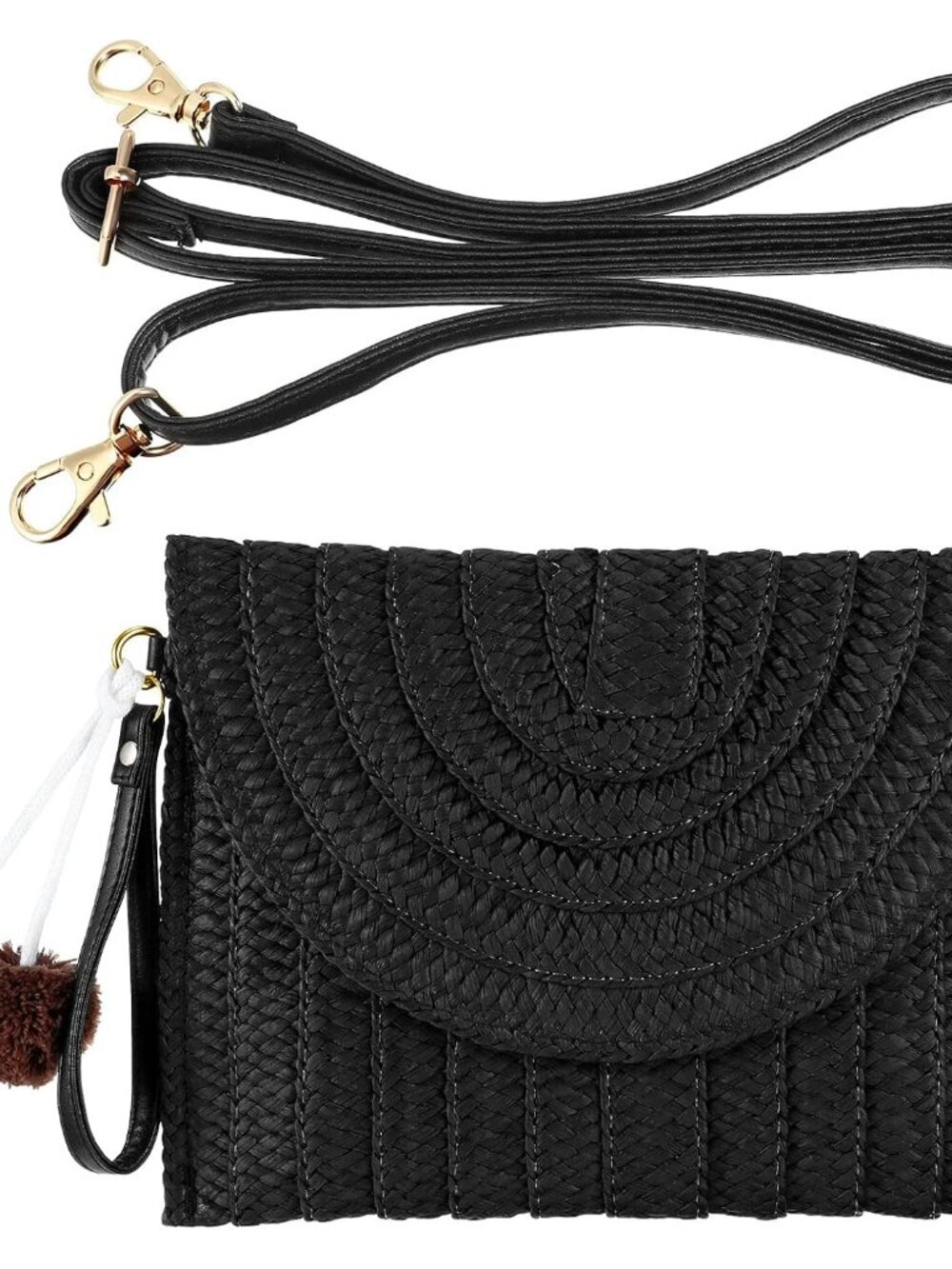 Straw Purses for Women Straw Clutch Crossbody Bag Summer Beach Shoulder Bag Wove